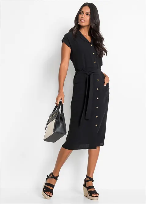 Skjortekjole med knytebelte, bonprix