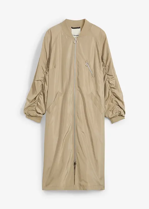 Kåpe med ribbestrikket krage, bonprix