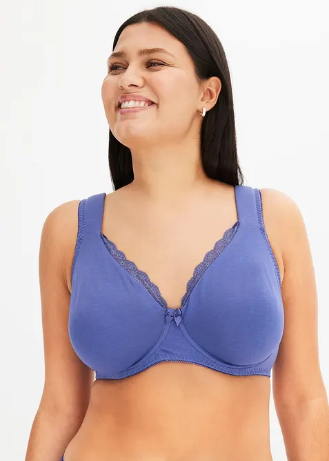 T-skjorte-BH med bøyle og økologisk bomull (2-pack), bonprix