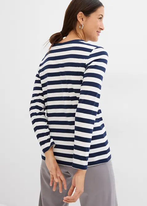 Topp i 100% &oslash;kologisk bomull med stripem&oslash;nster, bonprix