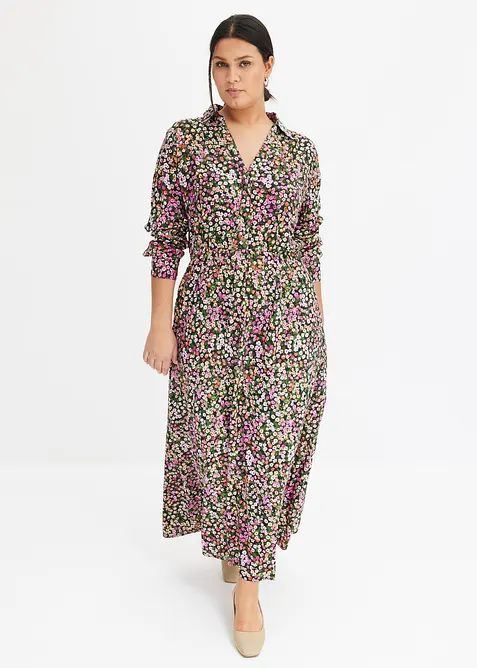 Maxikjole med trykt m&oslash;nster, bonprix