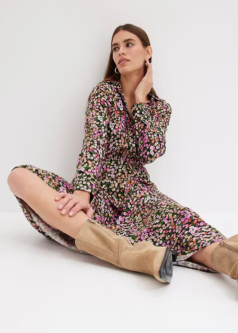 Maxikjole med trykt m&oslash;nster, bonprix