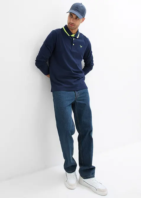 Pik&eacute;-poloskjorte i &oslash;kologisk bomull, bonprix