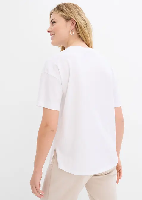 Oversized boxy topp i &oslash;kologisk bomull, bonprix