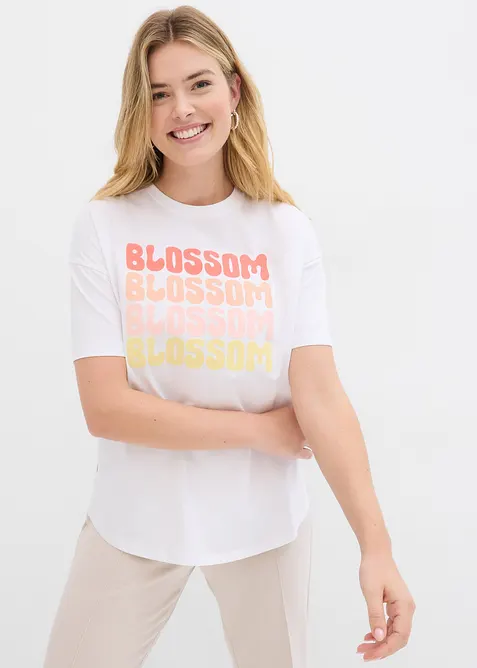 Oversized boxy topp i &oslash;kologisk bomull, bonprix