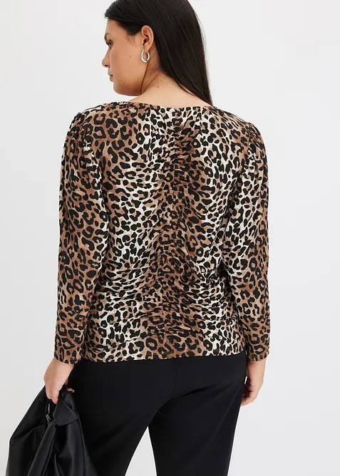 Langermet topp med rynking, bonprix