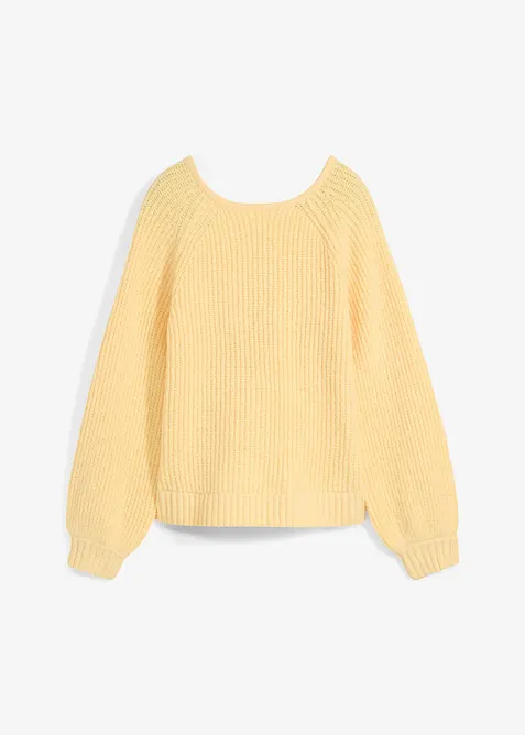 Vendbar strikkejakke med sløyfe, bonprix