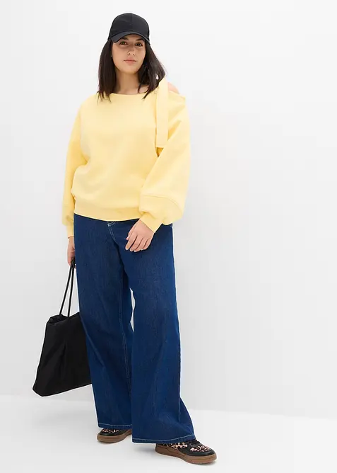 One shoulder-sweatshirt i vid modell, bonprix