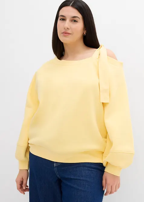 One shoulder-sweatshirt i vid modell, bonprix