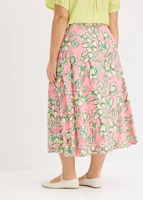 Midiskjørt i lett viskosemiks, bonprix