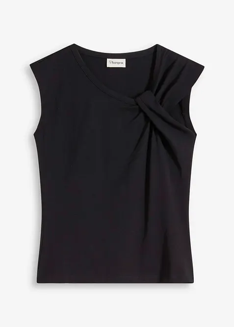 Topp i elastisk bomullsmiks med twist, bonprix