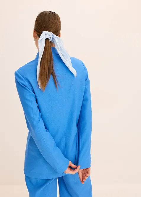 Ledig blazer med lin og bred krage med slag, bonprix