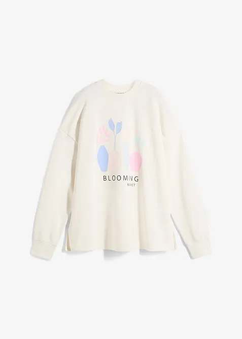 Oversized sweatshirt i bomullsmiks, bonprix