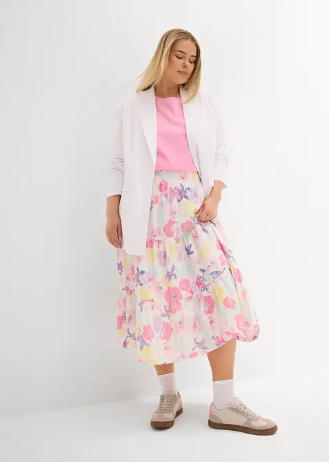 Volangskjørt i musselin, bonprix