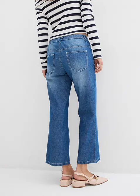 Straight-jeans Mid Waist, komfortlinning Low Stretch, cropped, bonprix