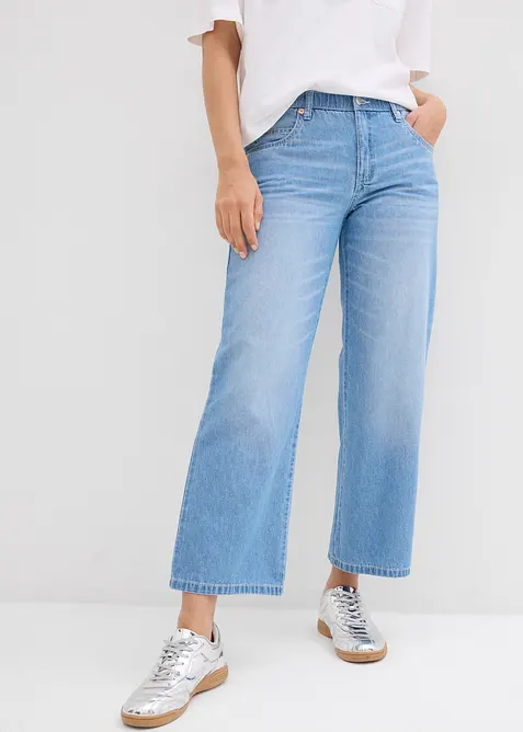 Straight-jeans Mid Waist, komfortlinning Low Stretch, cropped, bonprix
