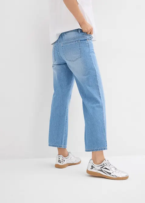 Straight-jeans Mid Waist, komfortlinning Low Stretch, cropped, bonprix