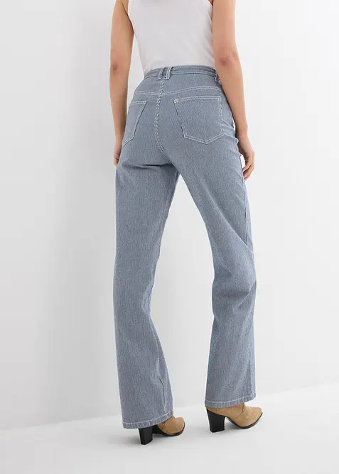 Loose Straight-jeans, High Waist, stripem&oslash;nster, bonprix