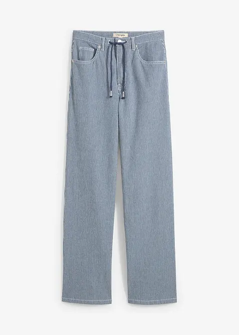 Loose Straight-jeans, High Waist, stripem&oslash;nster, bonprix
