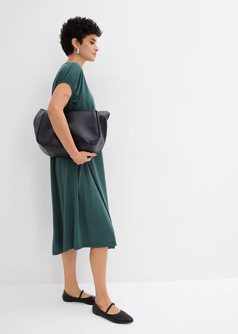 Jerseykjole med V-utringning, av viskosemiks, bonprix