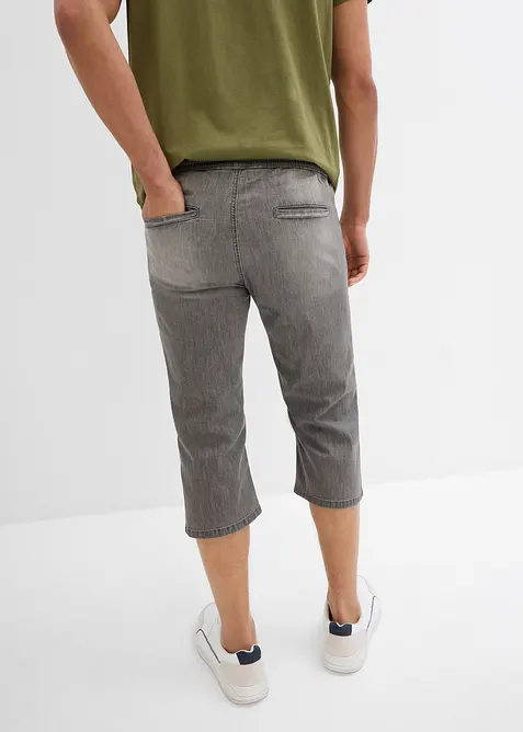 Regular Fit-3/4-pull on-jeans i lett denim med stretch, Straight, (2-pack), bonprix