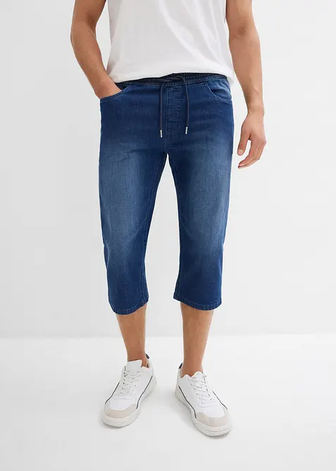 Regular Fit-3/4-pull on-jeans i lett denim med stretch, Straight, (2-pack), bonprix