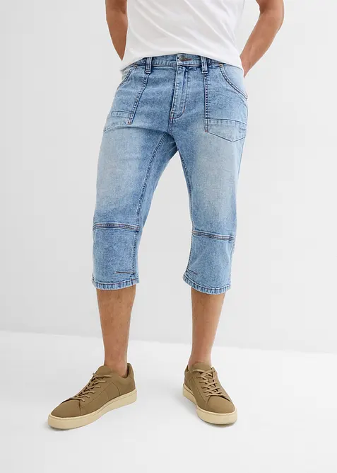 Regular Fit-3/4-jeans med stretch, Straight, bonprix