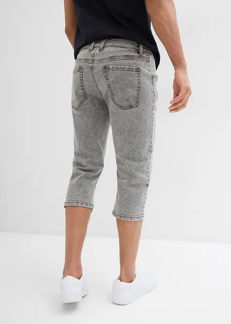 Regular Fit-3/4-jeans med stretch, Straight, bonprix
