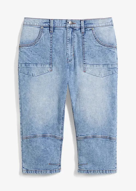 Regular Fit-3/4-jeans med stretch, Straight, bonprix