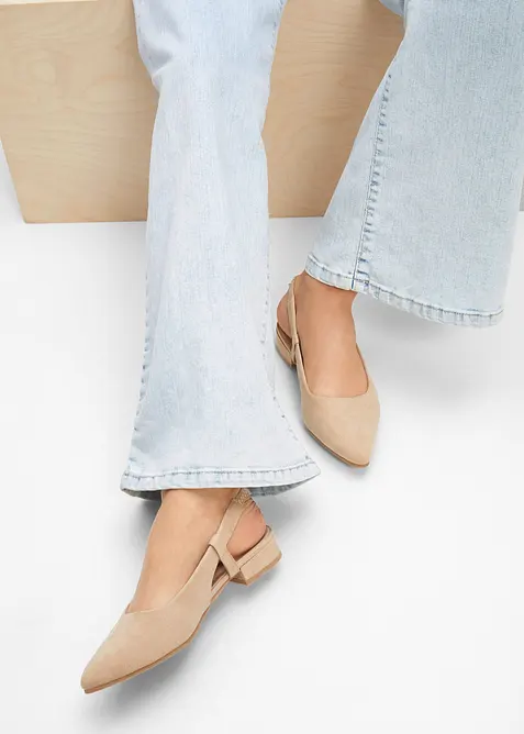Slingbacks med flate h&aelig;ler, bonprix