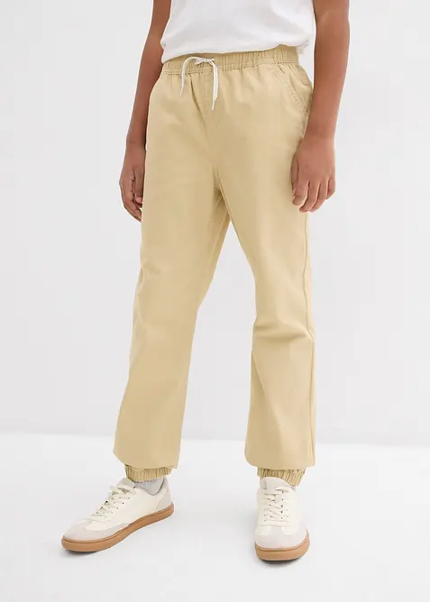 Regular Fit-pull on-bukse i 100% bomull (2-pack), bonprix