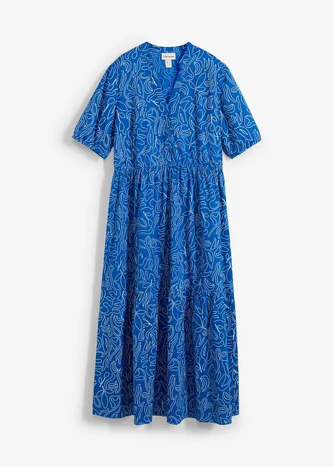 Midikjole i ren bomull og vid modell, bonprix