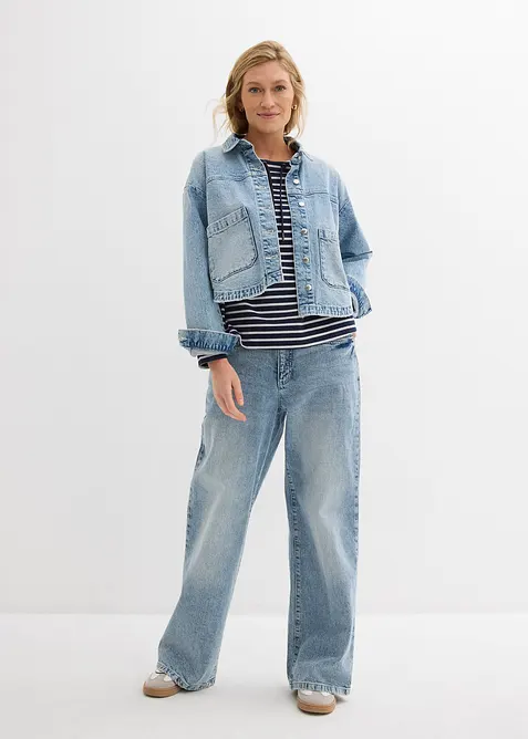 Sweatshirt i strukturmateriale, bonprix