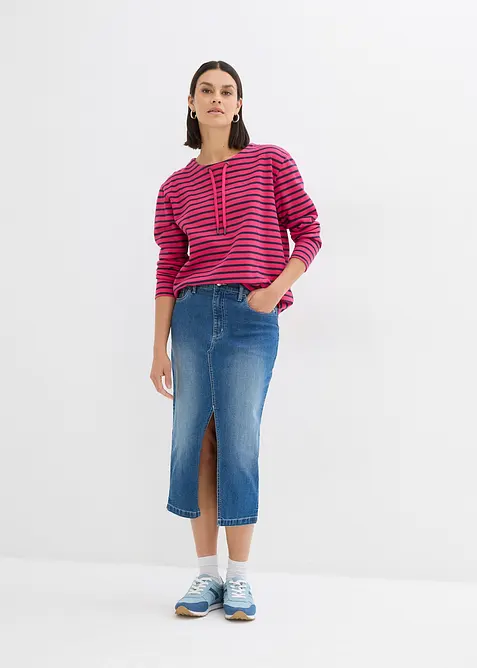Sweatshirt i strukturmateriale, bonprix