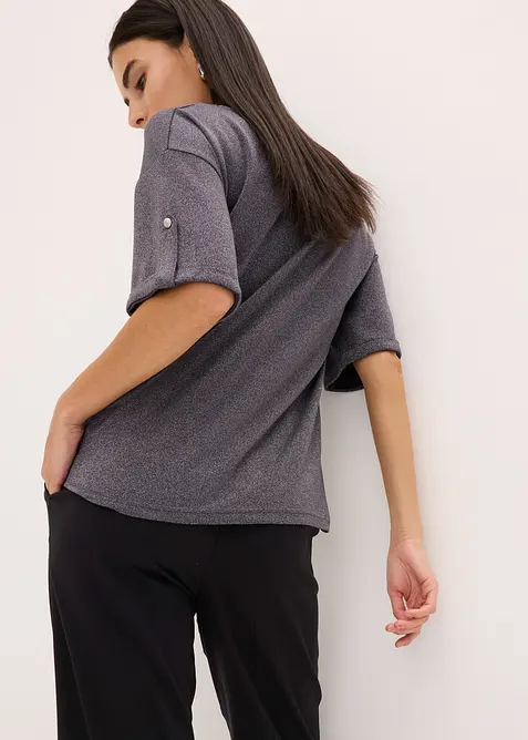 Topp i viskose med glitter og folieprint, bonprix