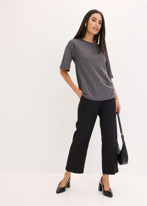 Topp i viskose med glitter og folieprint, bonprix