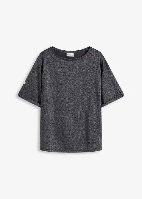 Topp i viskose med glitter og folieprint, bonprix