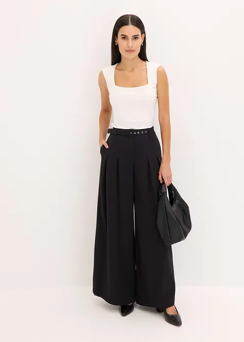 Bukse med legg og belte (2-delt sett), bonprix