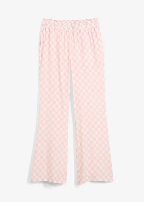 Rutete vid bukse av fint fallende viskose, bonprix