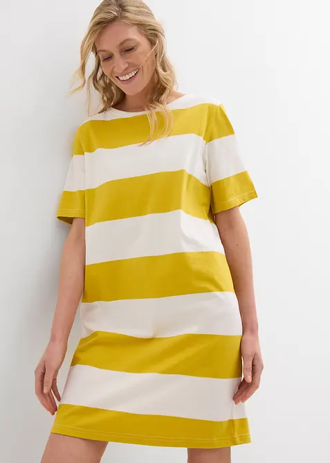 Kjole i &oslash;kologisk bomull og boxy modell, bonprix