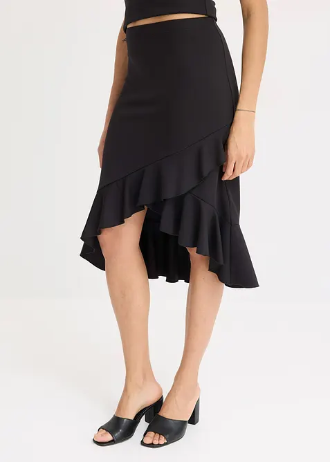 Jerseyskjørt med volanger, bonprix