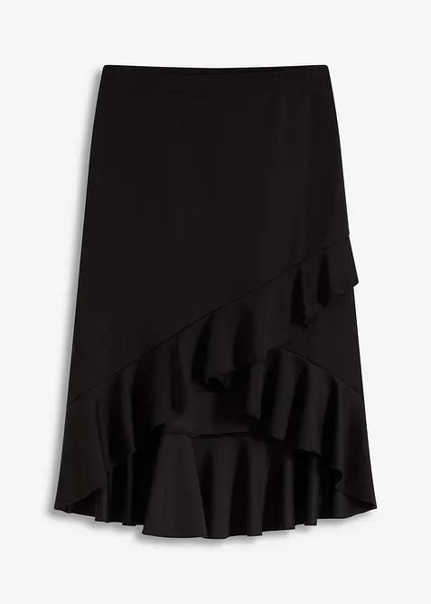 Jerseyskjørt med volanger, bonprix