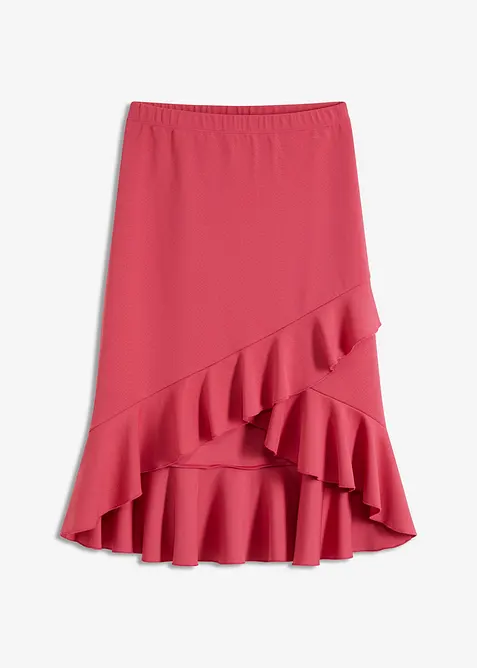 Jerseyskj&oslash;rt med volanger, bonprix