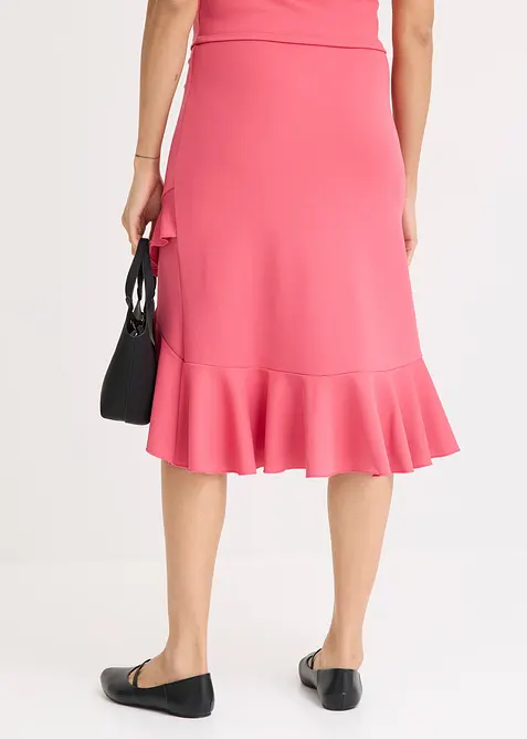 Jerseyskj&oslash;rt med volanger, bonprix