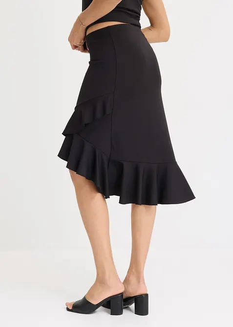 Jerseyskjørt med volanger, bonprix