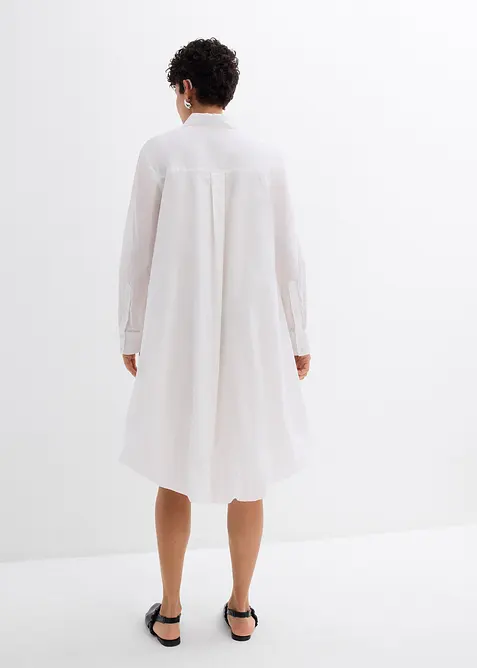 Skjortekjole i 100% bomull med boblekant, bonprix