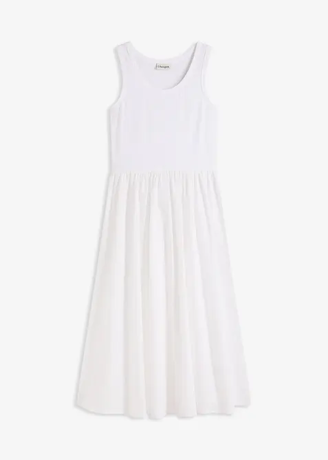 Trikotkjole i materialmiks, bonprix