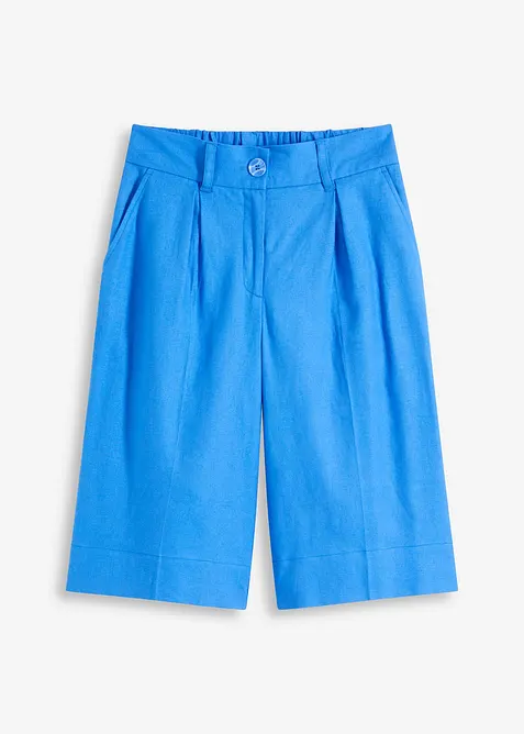 Bermudashorts i luftig linmiks med vide ben, bonprix