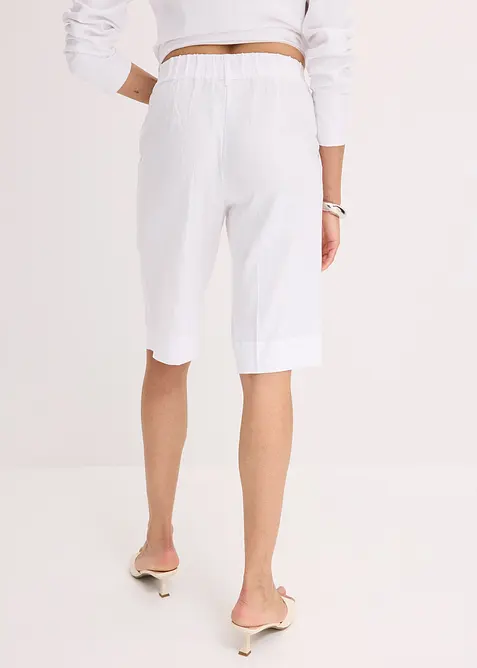 Bermudashorts i luftig linmiks med vide ben, bonprix
