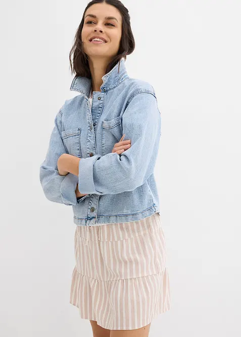 Volangskjørt i luftig linmiks, bonprix